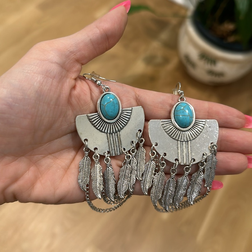 Silver and turquoise earrings